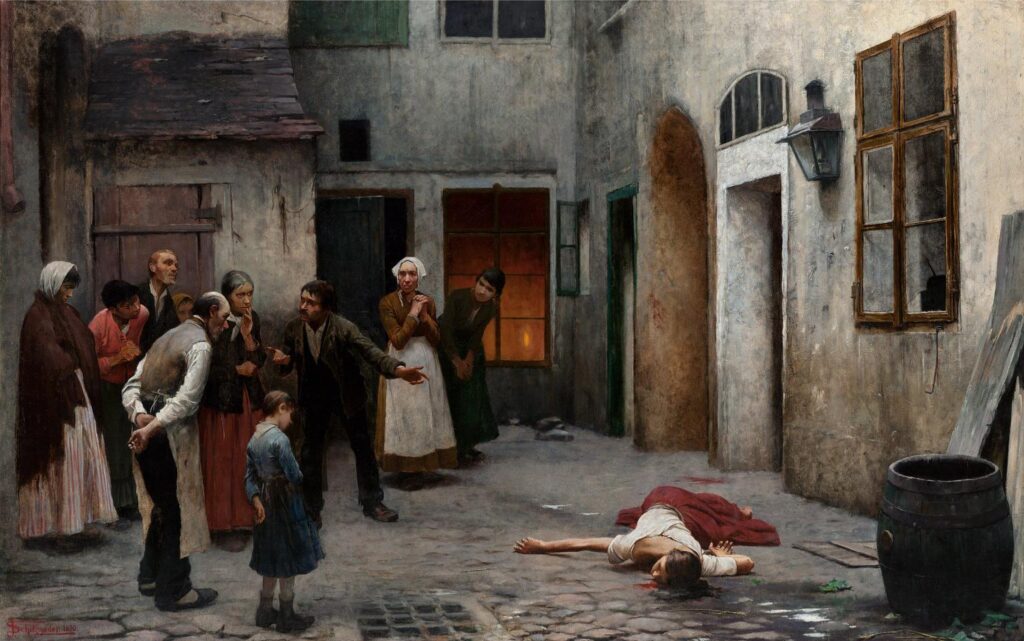 Murder in the house by jakub schikaneder (source internet)